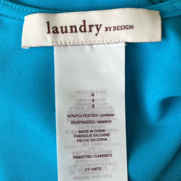 •Laundry By Design• Turquoise V-Neckline Dress - Size 4 - Picture 2 of 8